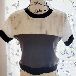 3 tone colored light knit crop sweater